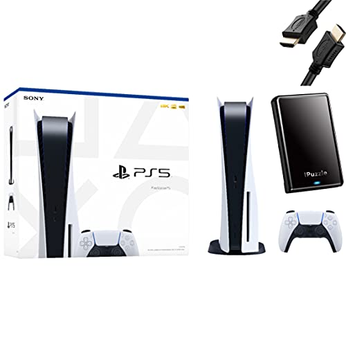 Sony PS5 PlayStation 5 Console Disc Version - Wireless Controller, x86-64-AMD Ryzen Zen 8 Cores CPU, 16GB GDDR6 Memory, 825GB SSD Storage
