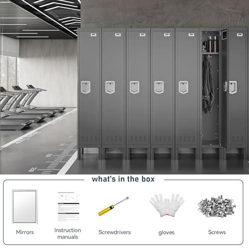 Metal Cabinet Home Office Storage,Lockers,Lockable Employees Metal Locker with Door,54" Height Steel Locker,Lockable Steel Locker for Gym,School,Home