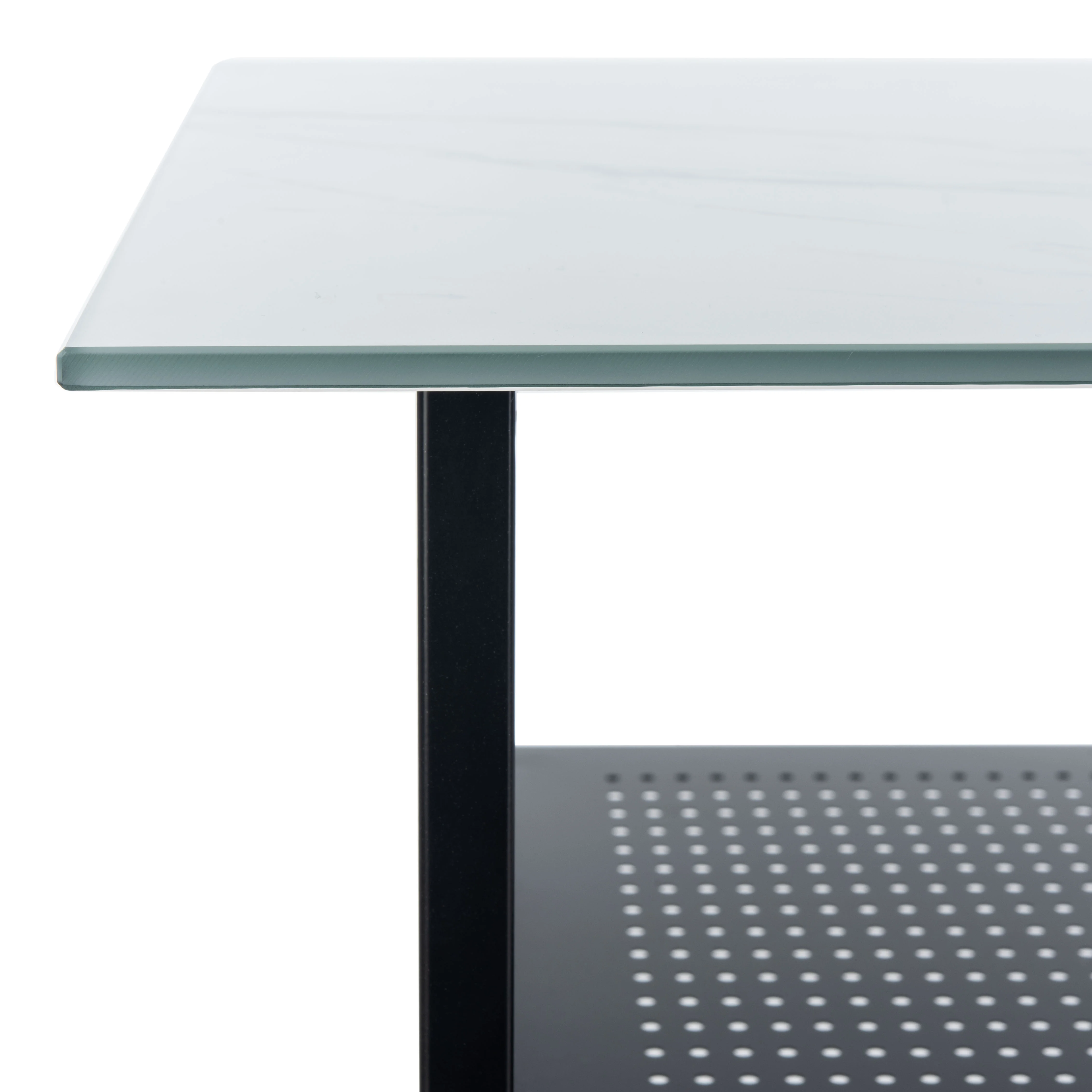 SAFAVIEH xyla White Marble Glass/Black Writing Desk (47.2 in. W x 21.7 in. D x 29.5 in. H)