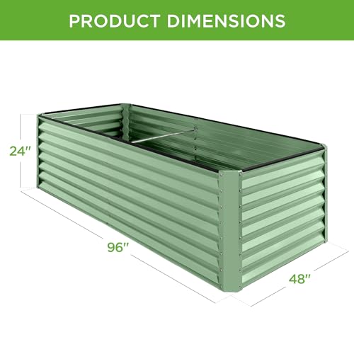 Best Choice Products 8x4x2ft Outdoor Metal Raised Garden Bed, Deep Root Planter Box for Vegetables, Flowers, Herbs