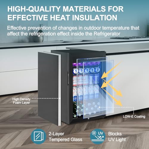 Cigar Electric Humidor, 35L 250 Counts Large Capacity Thermostatic Electric Cigar Cooler Cabinet with Digital LED Screen, Safety Lock