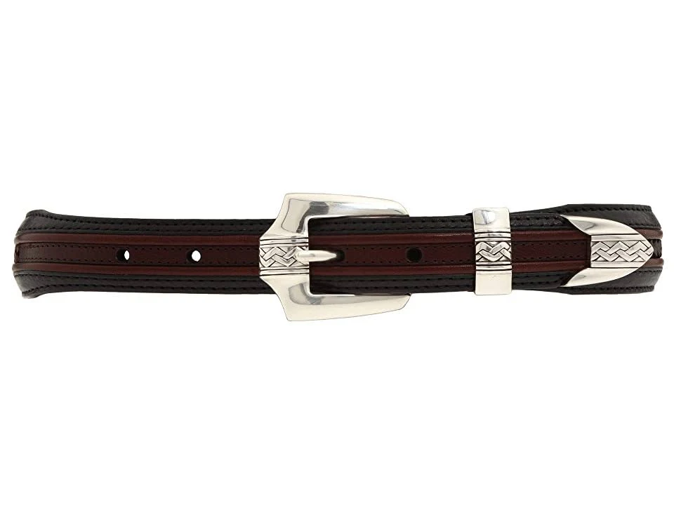 Brighton Pinon Hills Inlay Lace Belt- Size 44 Black-Brown Black