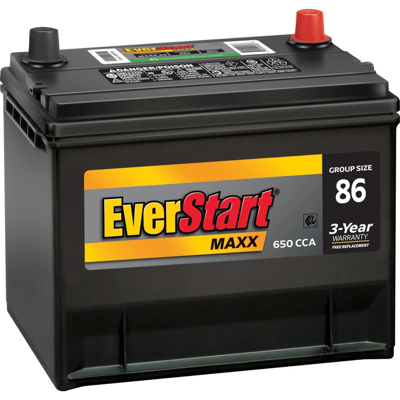 EverStart Maxx Lead Acid Automotive Battery, Group Size 86 12 Volt, 650 CCA - Radiant Selections