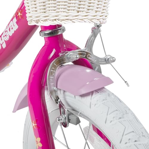 JOYSTAR Unicorn Kids Bike for Girls Ages 2-9 Years Old, 12 14 16 18 Inch Kids Bike with Training Wheels, Doll Seat, Streamers and Basket