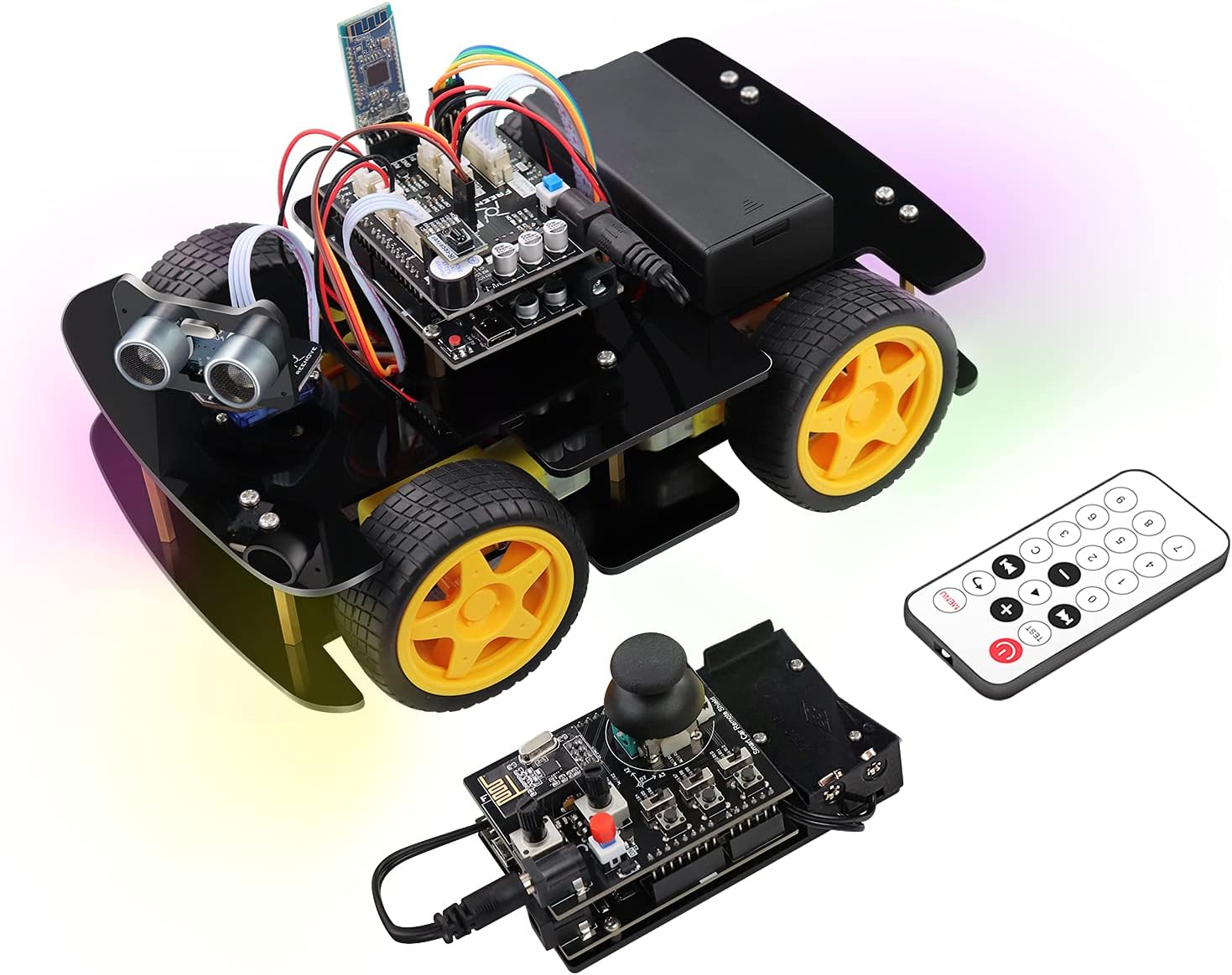 FREENOVE 4WD Car Kit (Compatible with Arduino IDE), Line Tracking, Obstacle Avoidance, Ultrasonic Sensor, Bluetooth IR Wireless Remote Control Servo