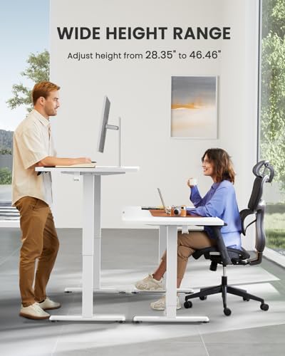 ErGear Height Adjustable Electric Standing Desk, 48 x 24 Inches Sit Stand up Desk, Memory Computer Home Office Desk with Two-Piece Desktop (Walnut)