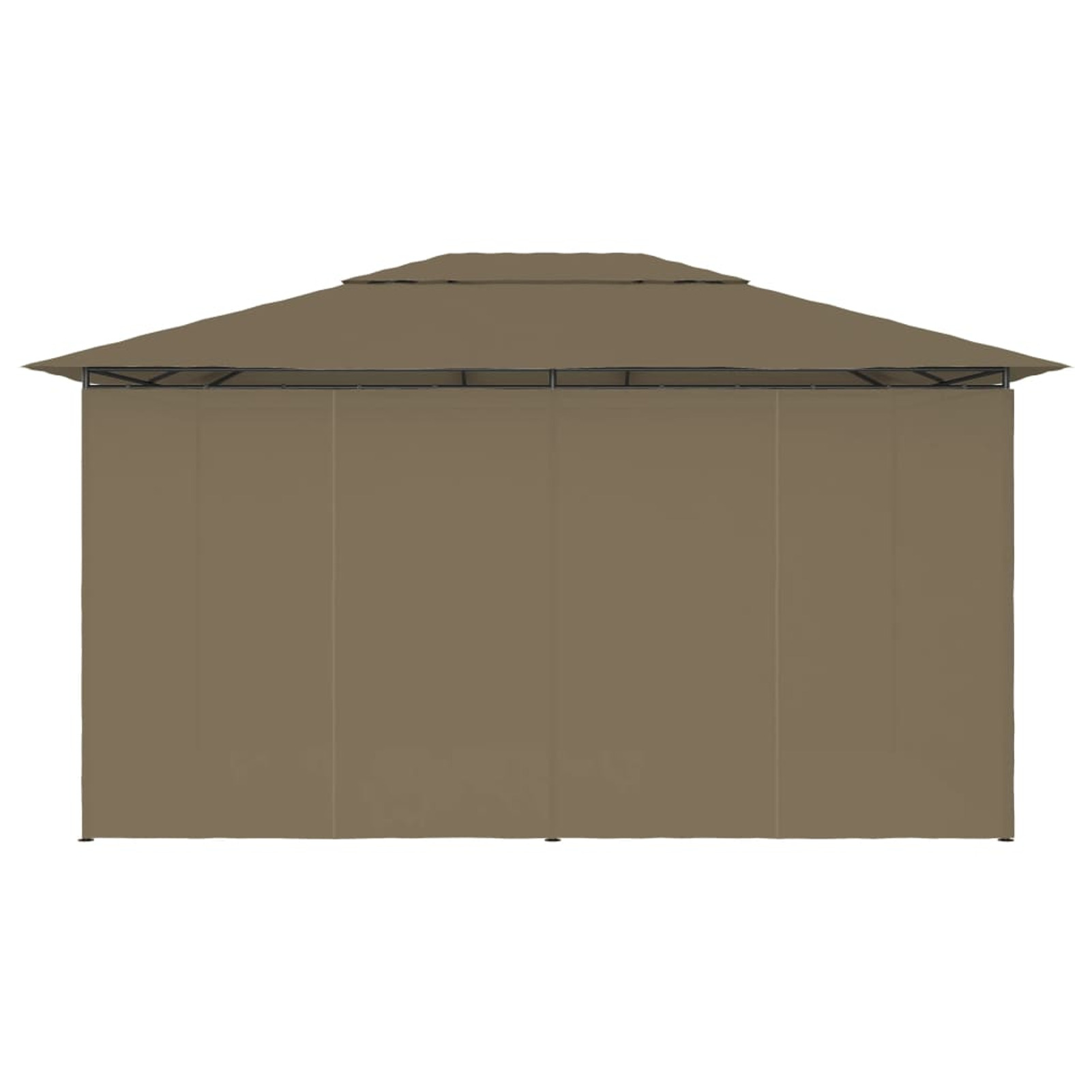 Carevas Garden Marquee with Curtains 13.1'x9.8' Taupe 0.6 ozft²