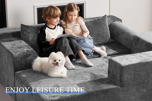 HABUTWAY 105" L-Shape Modular Sectional Sofa Couch for Living Room,No Assembly Required,Modular Comfy Sofa with Deep Seat for Living Room Bedroom