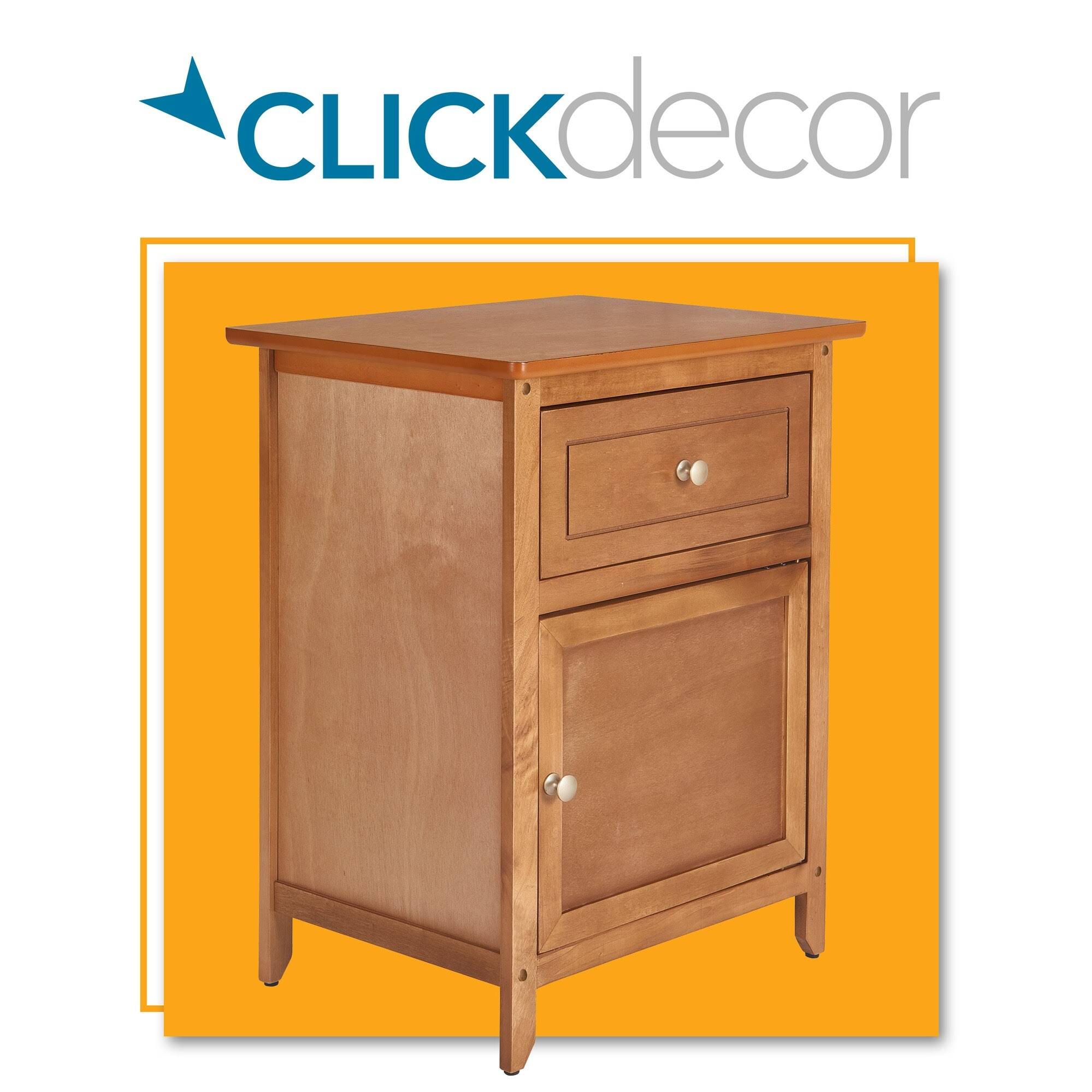 ClickDecor Alcott Side Table with Single Drawer and Storage Cabinet - Brown