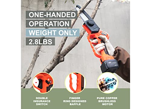 T TOVIA Cordless Electric Pruner Kit, 1.6 Inch Pruning Shears and 5 Inch Handheld Electric Chain Saw with 75 Inch Foldable Extension Pole