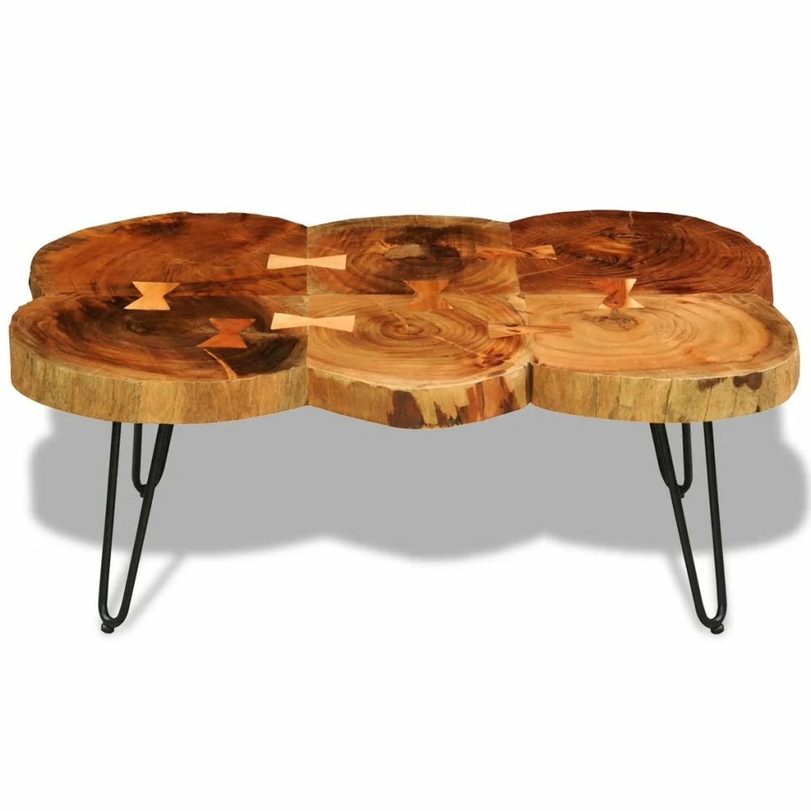 ikayaa Coffee Table 13.8" 6 Trunks Solid Sheesham Wood