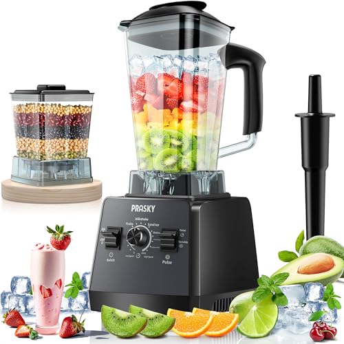 Blenders for Kitchen, Blenders for Smoothies, PRASKY 1000W Blender and Grinder Combo 25000RPM Powerful Professional Blender 68oz BPA Free 2 Containers