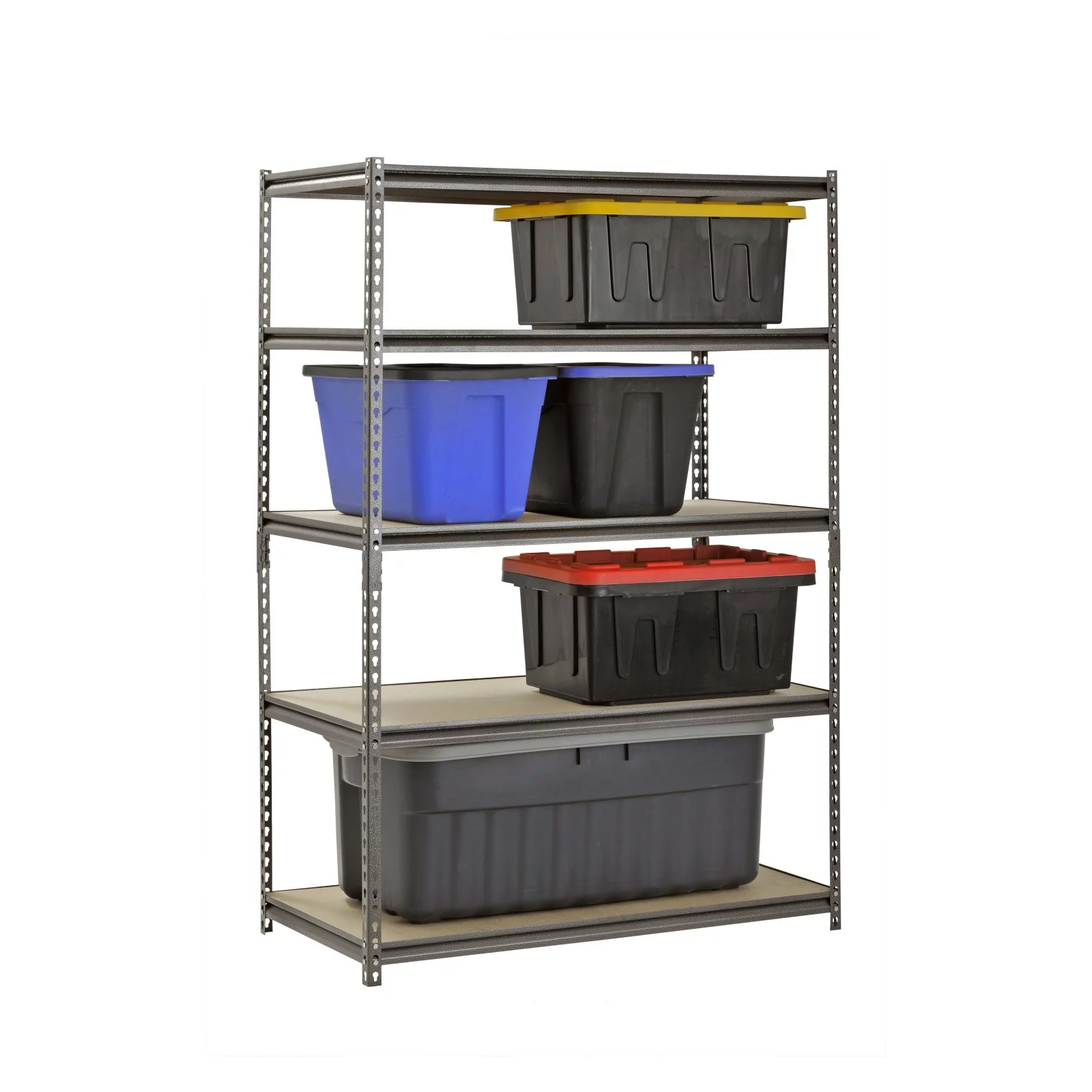 Muscle Rack 48"W x 24"D x 72"H 5-Tier Steel Shelving; 4,000 lb. Total Capacity; Silver
