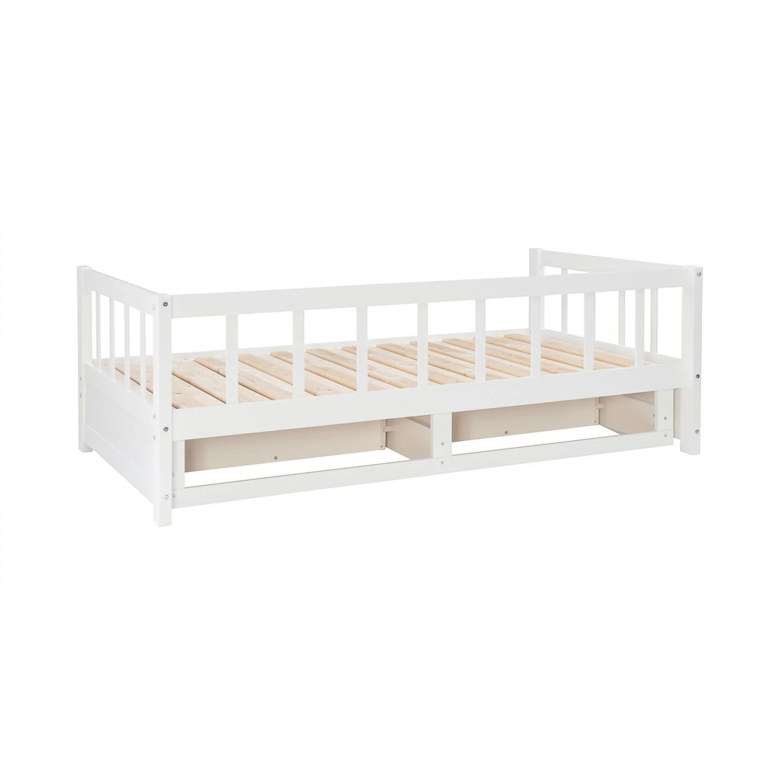 Linon Macey Wood Storage Trundle Daybed in White