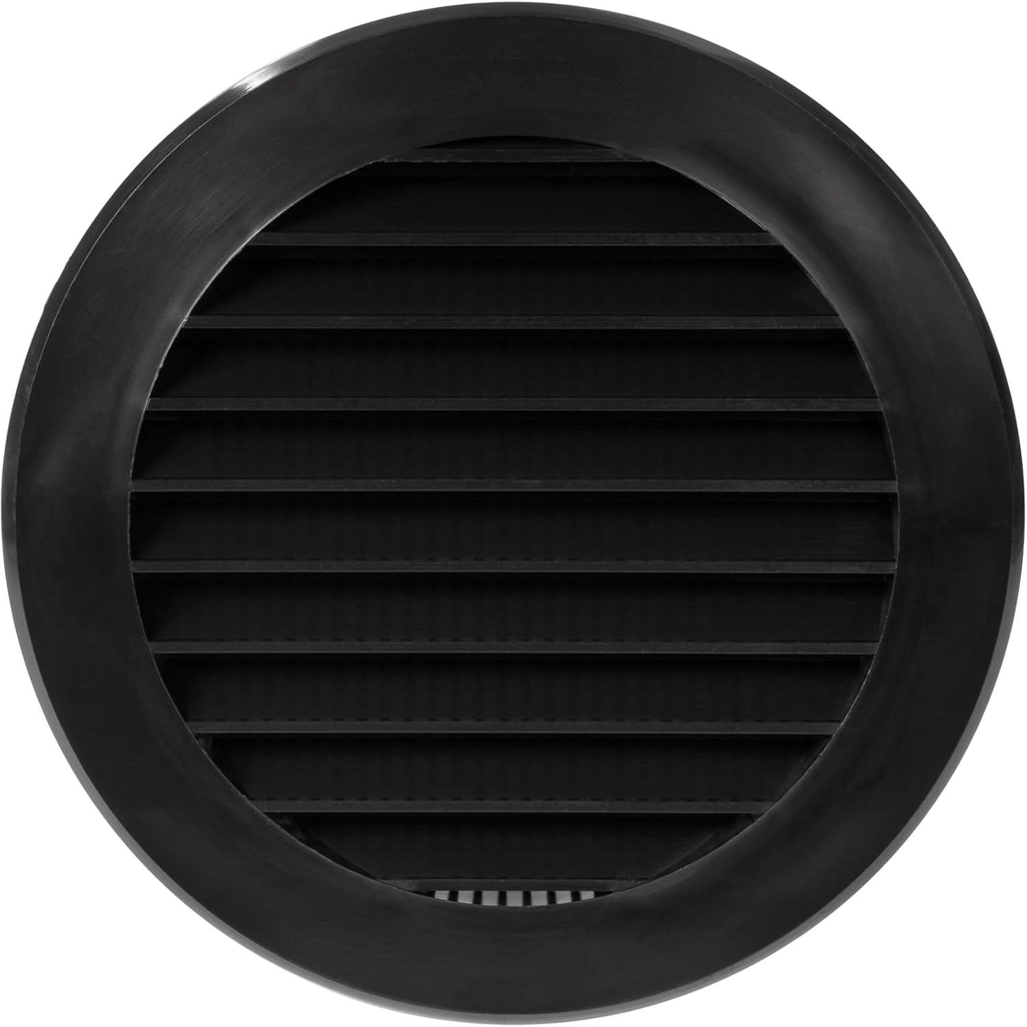 Repa Market 50-Pack 4'' Inch - Plastic Black Vent Covers with Flange - Round Soffit Vent - Air Vent Louver - Grille Cover - Protective Screen Mesh