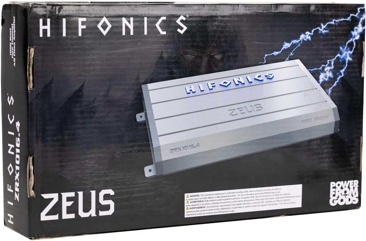 Hifonics ZRX1016.4 Zeus Car Audio Amplifier, 4-Channel 1000-Watt