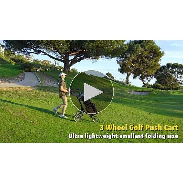 KVV 3 Wheel Foldable/Collapsible Golf Push Cart Ultra Lightweight Smallest Folding - Sports Supplies Online Store