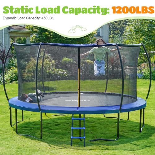 ORCC 1200LBS Weight Capacity Trampoline 16 15 14 12 10 8FT Outdoor Yard Trampolines for Kids Adults Outdoor Yard Trampolines for Kids Adults