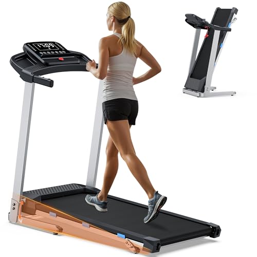 Folding Treadmill with Incline, 3.0 HP Quiet Treadmills for Home, 350 lbs Weight Capacity & 7.6 MPH