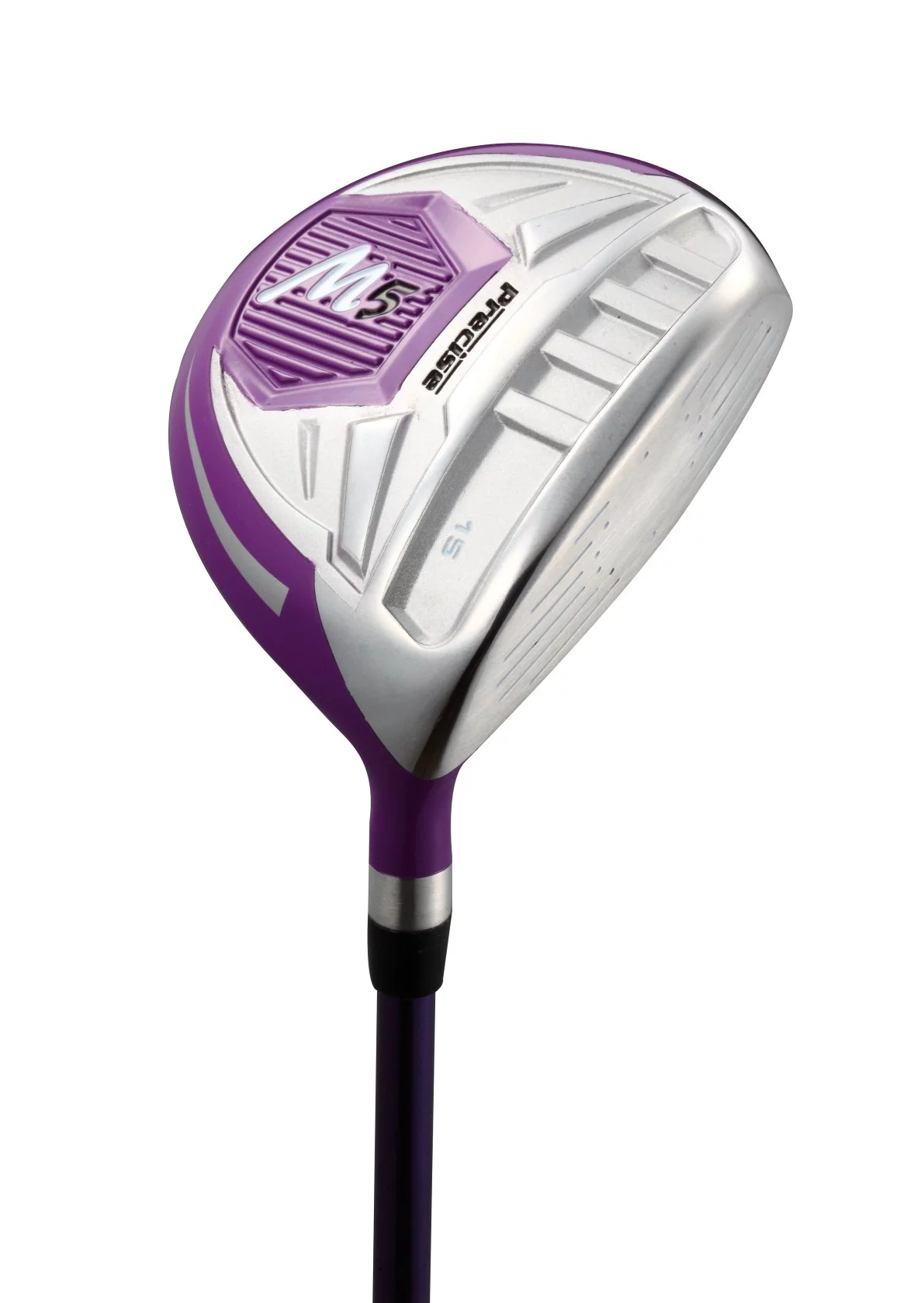 top line ladies pink right handed m5 golf club set, includes: driver, wood, hybrid, no. 5,6,7,8,9, pw stainless steel irons, putter