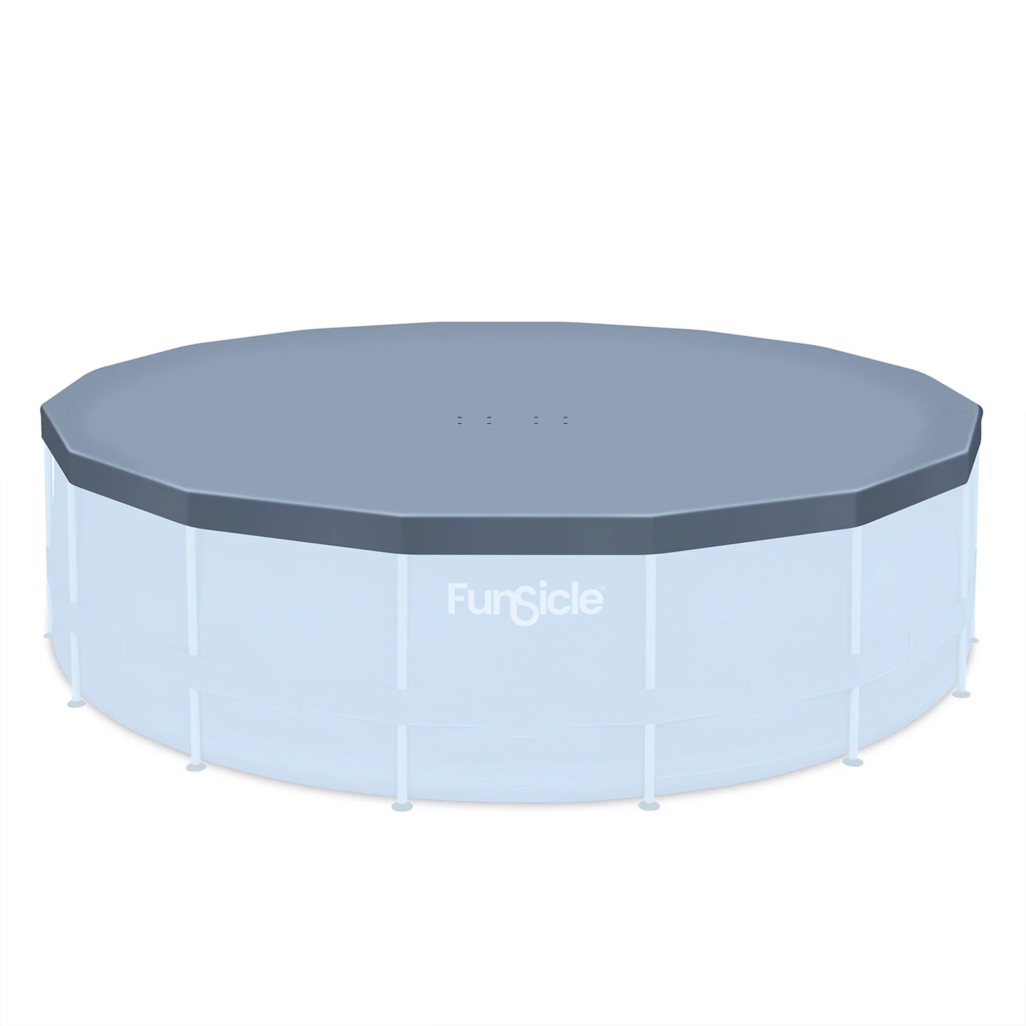 Funsicle 16' x 48" Oasis Round Frame Pool with 16' Debris Cover, Stone