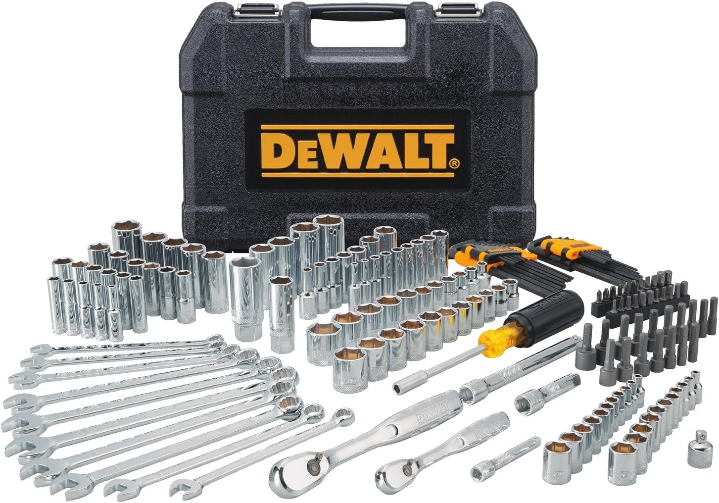 DEWALT Mechanics Tool Set, 205-piece, 1/4" & 3/8" & 1/2" Drive, SAE/Metric (DWMT81534)