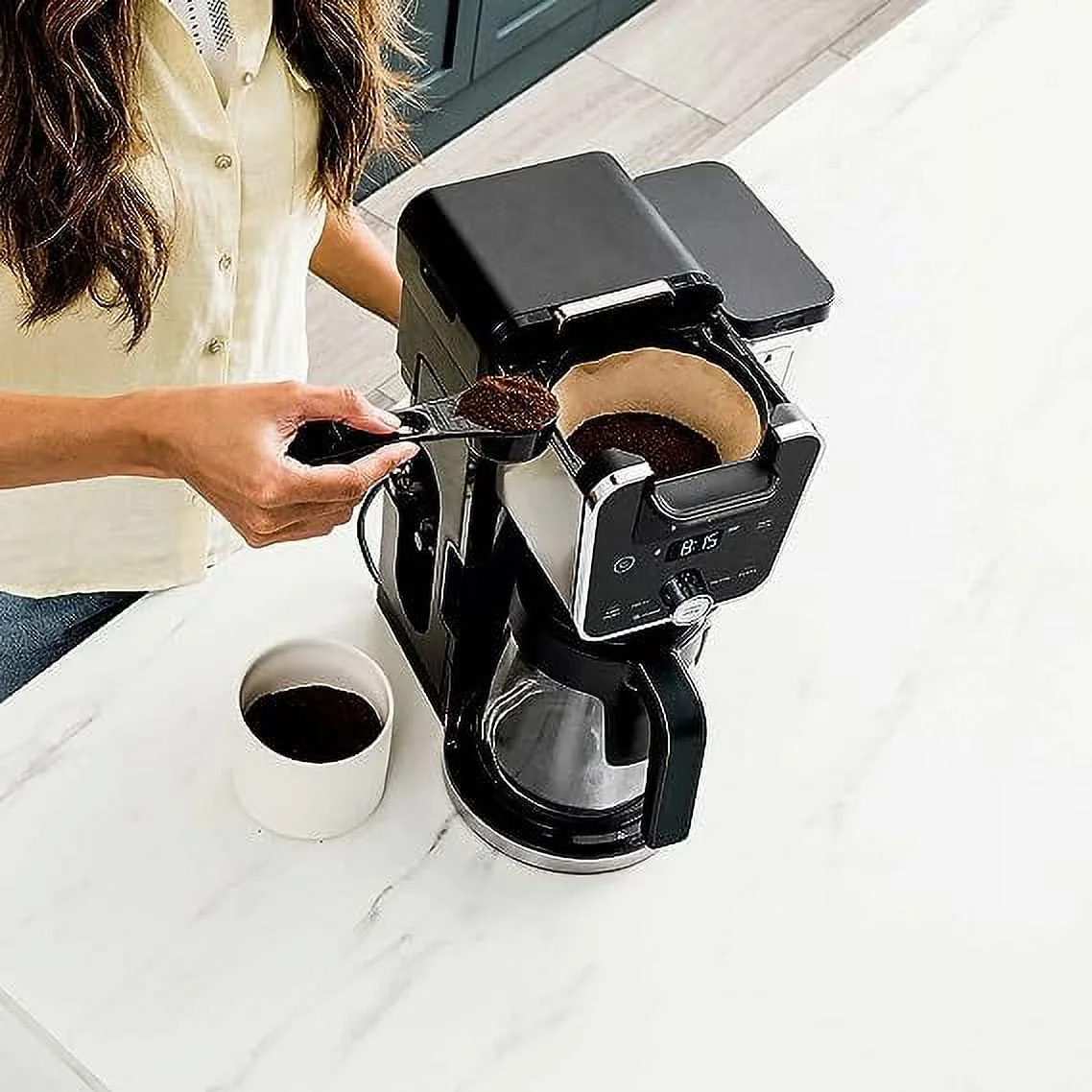 Open Box Ninja DualBrew System 14-Cup Coffee Maker 4 Brew Styles 70-oz. CFP451CO - Black