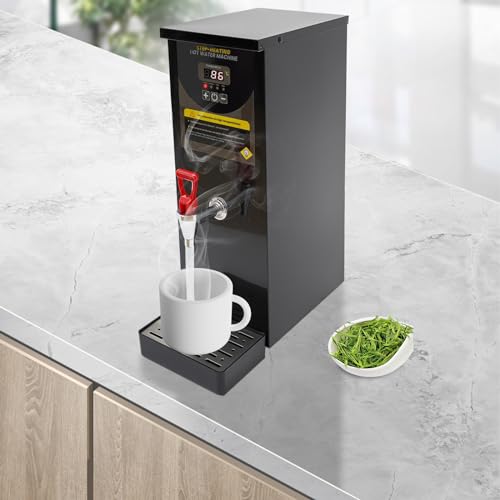 Step-Heating Commercial Hot Water Dispenser Commercial Water Boiler,Stainless Steel Electric Dispenser,Large Capacity 35L/H Hot Water