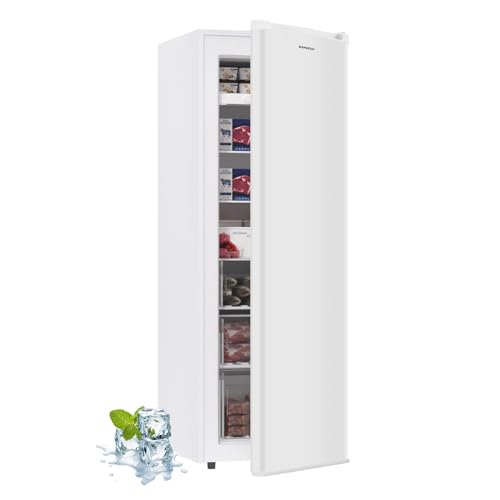 BANGSON Upright Freezer,7.0 Cu.ft Stand Up Freezer,Convertible Upright Freezer/Refrigerator,Single Door for Kitchen,Office,Apartment,White