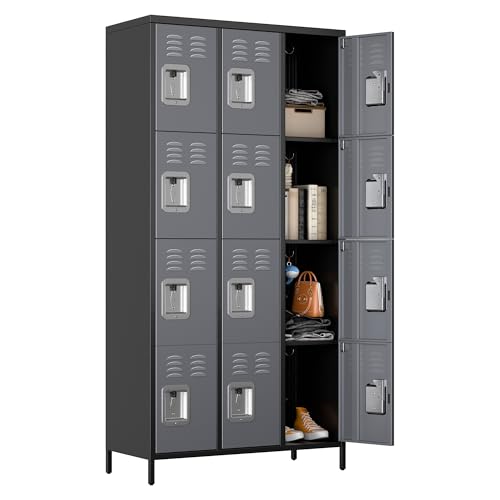6 Door Metal Storage Locker 18 Hooks,Metal Locker for Employees with Lock for School Garage Office Gym Bedroom,Assembly Required