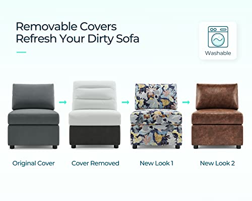 LINSY HOME Modular Sectional Sofa, Convertible U Shaped Sofa Couch with Storage, Memory Foam, Modular Sectionals with Ottomans
