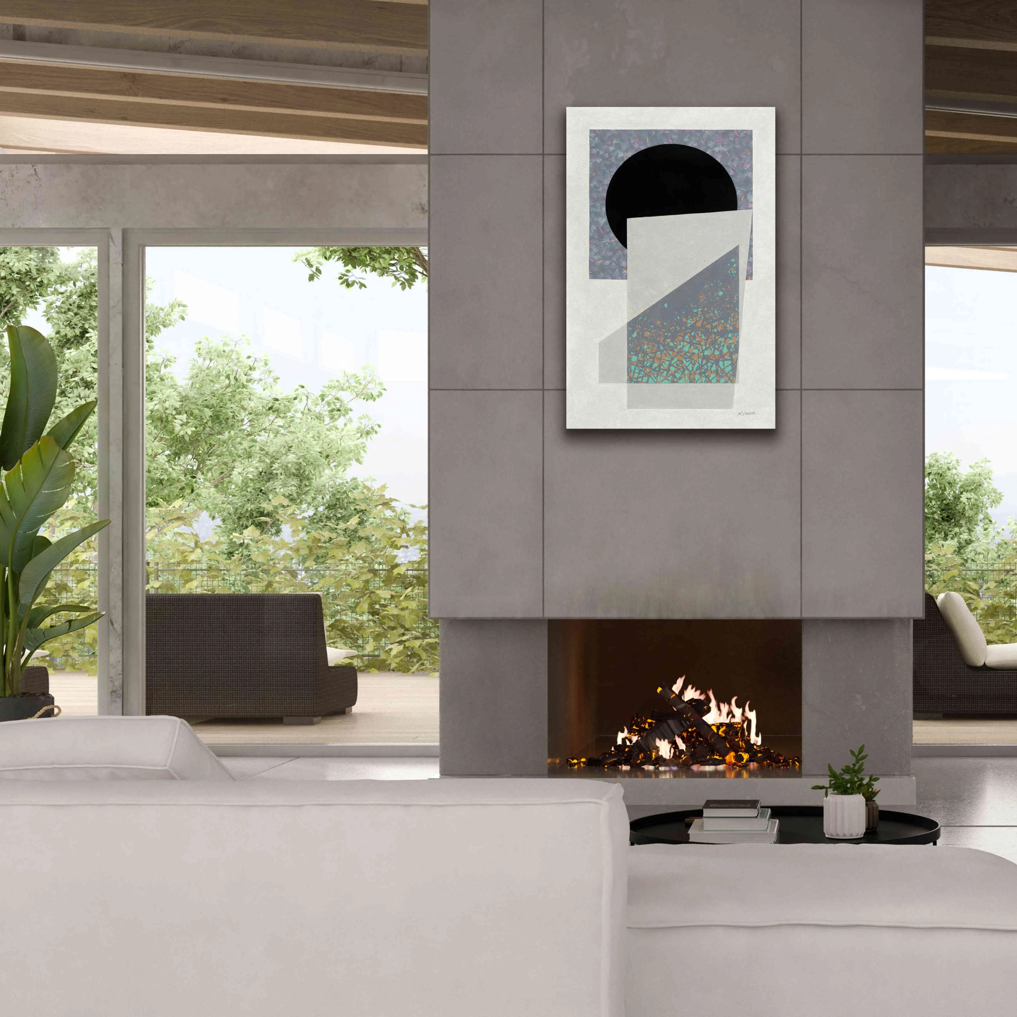 Epic Graffiti 'Full Moon I V2' by Mike Schick, Giclee Canvas Wall Art, 26"x40"
