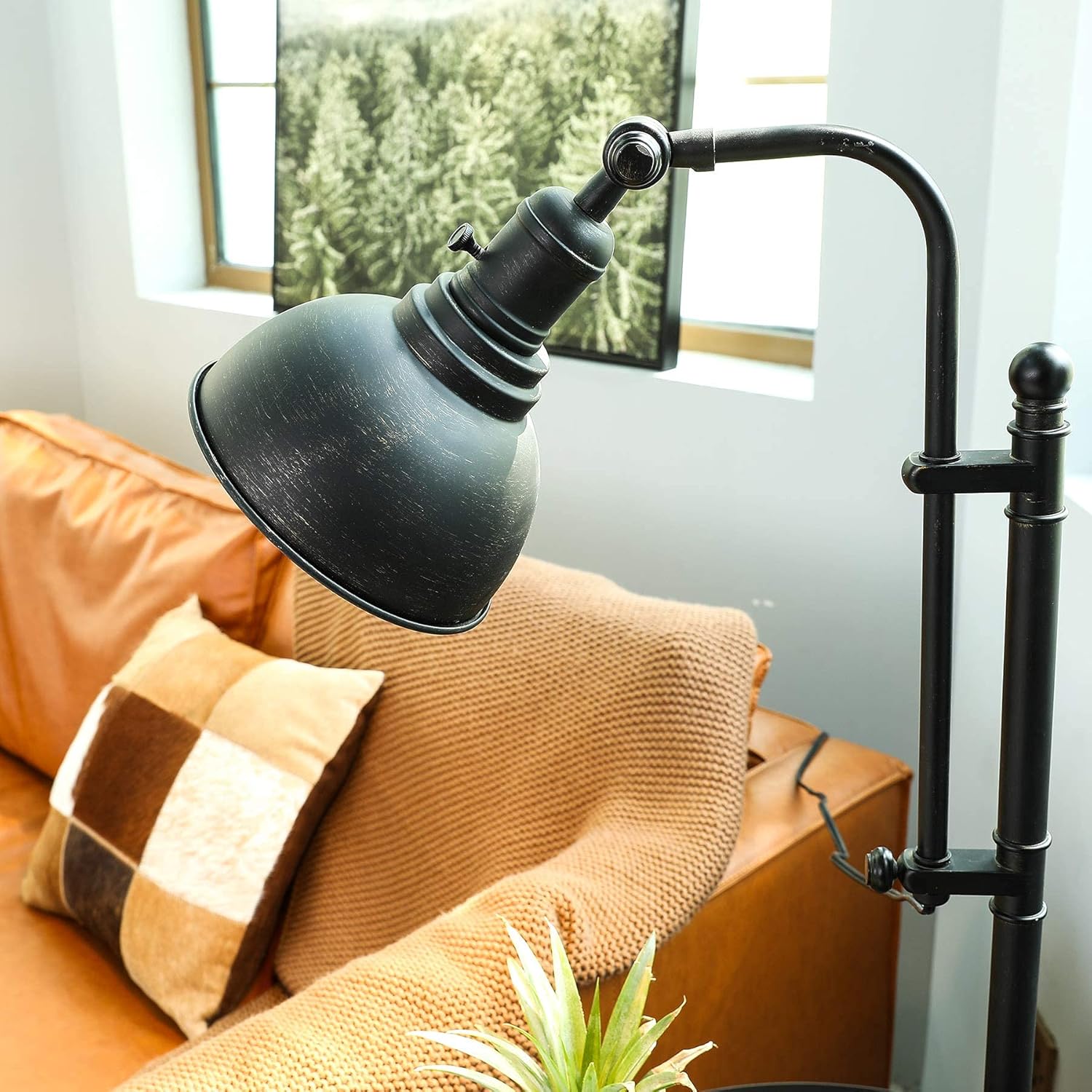 CO-Z Rustic Desk Lamp Black Adjustable, Industrial Style Metal Task Lamp (25''-29''), Vintage Work Lamp, Farmhouse Reading Lamp in Aged Bronze Finish