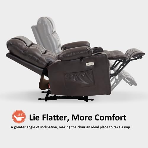 MCombo Zero Gravity Power Recliner Chair with Heat and Vibration Massage, Reclining Chair with USB Ports, Cup Holders for Living Room