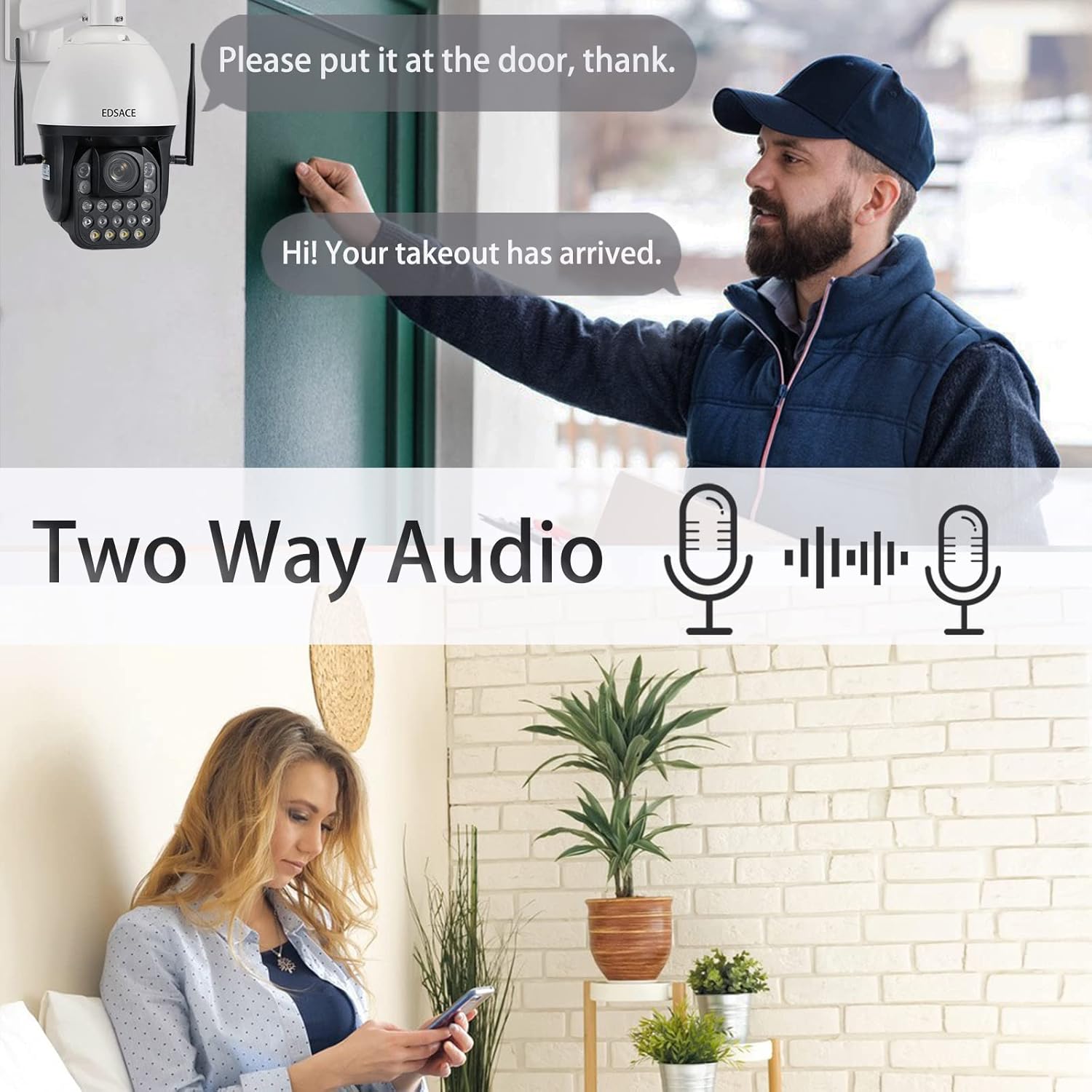 5MP PTZ Camera 36X Optical Zoom,Security Speed Dome Camera,Ontinuous 360° pan,Auto Tracking,Human Detection,Two Way Audio