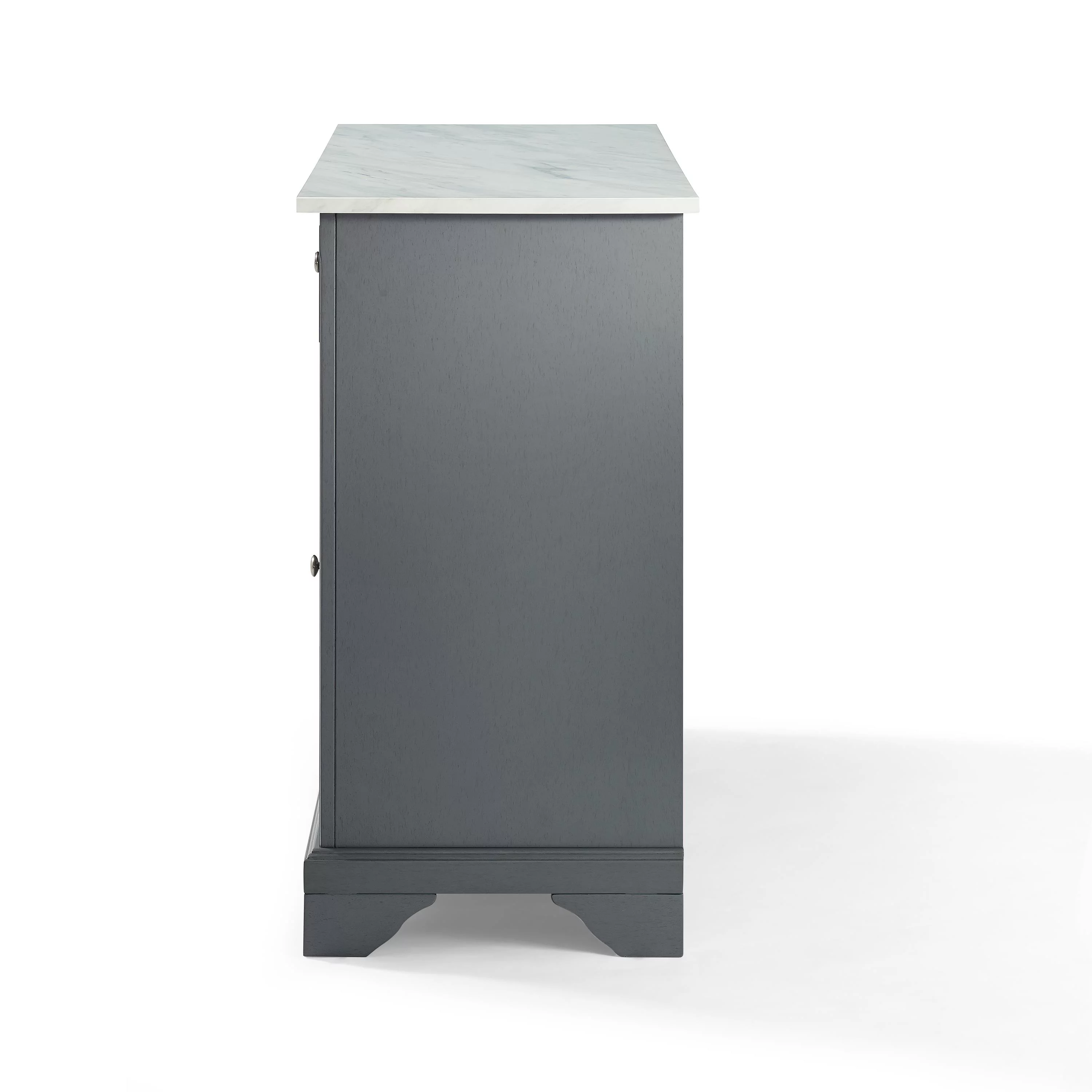 Crosley Furniture Avery Wood/Faux Marble Top Kitchen Island in Gray