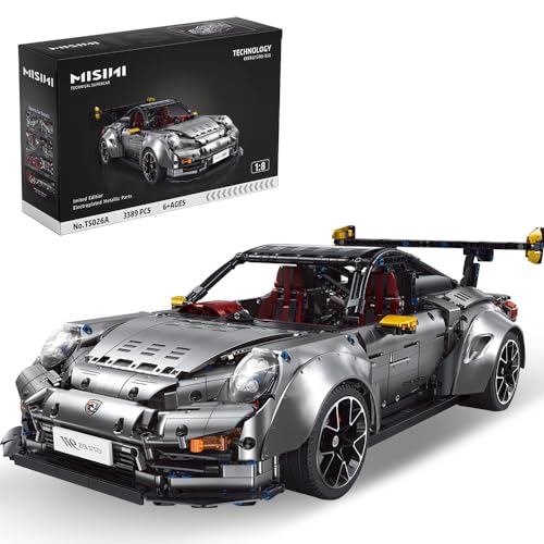 MISINI T5026 Sports Car Building Kit, 1:8 Scale MOC Sports Car Building Set for Adults, Building Bricks Racing Vehicle Toy, Collectible Motorsport