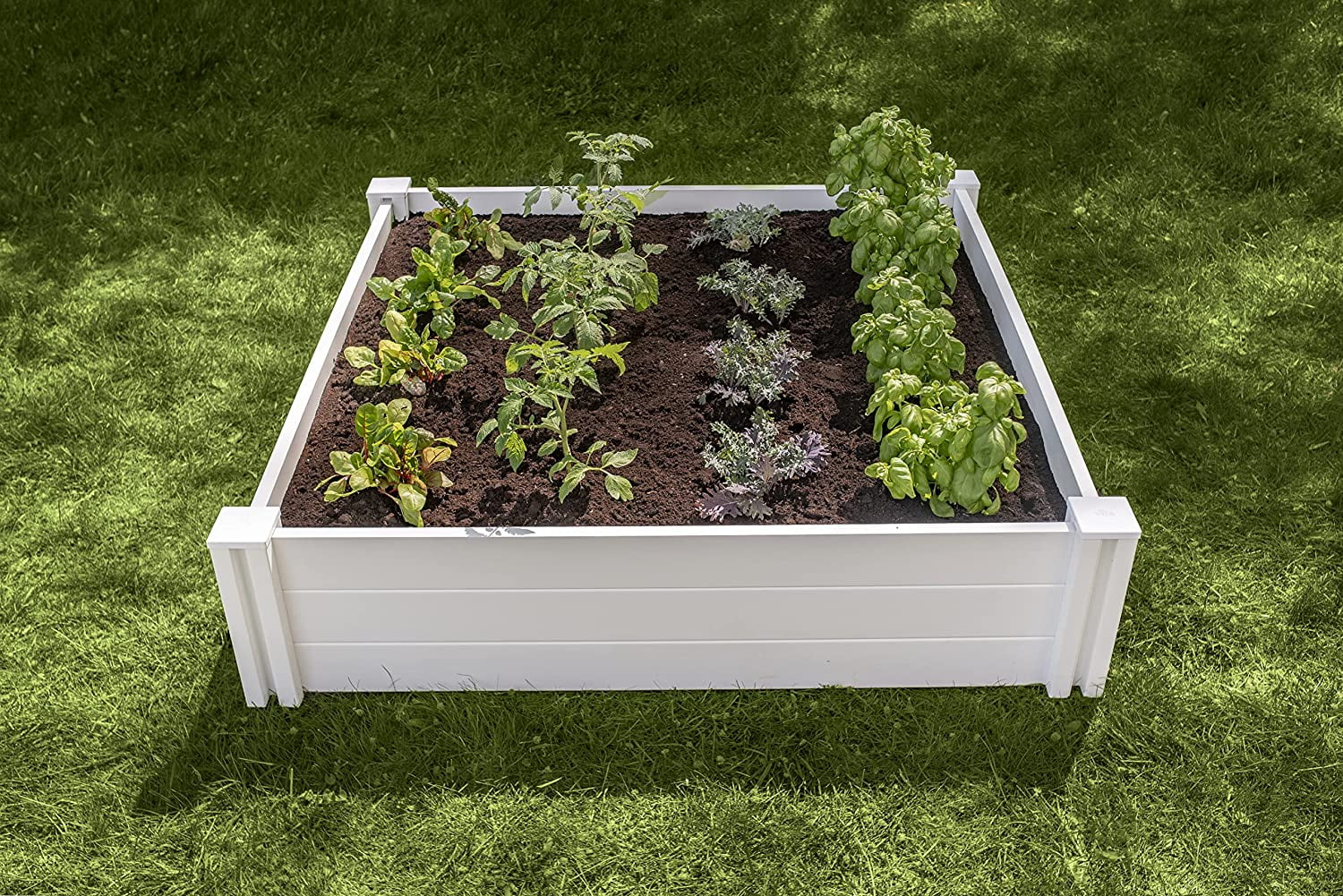 Vita Classic 4 ft x 4 ft x 11 in White Vinyl Raised Garden Bed, VT17108 - Curated Treasures Market