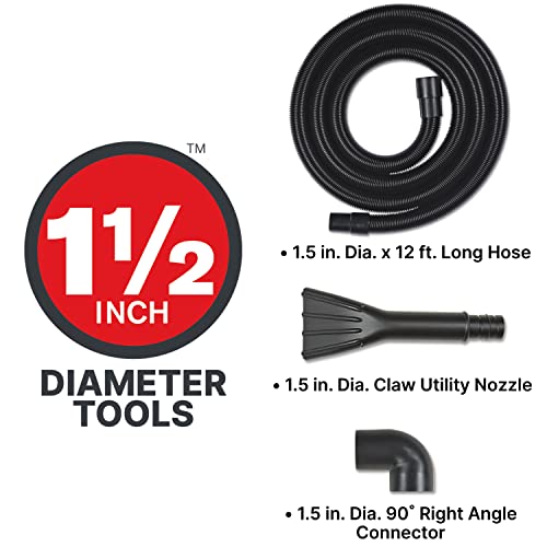 Shop-Vac 9700606 Heavy-Duty Industrial Wet Dry Vac Conversion Kit, Lid Mount for a 55 Gallon Drum, 1-1/2 Inch x 12 Foot Hose, 109 CFM, (1-Kit)
