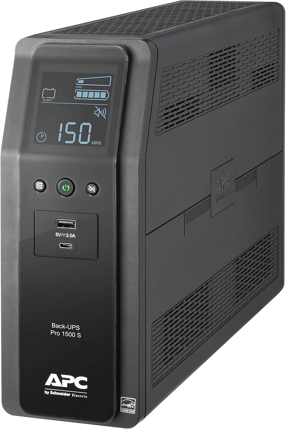 APC UPS 1500VA Sine Wave UPS Battery Backup, BR1500MS2 Backup Battery Power Supply with AVR, (2) USB Charger Ports