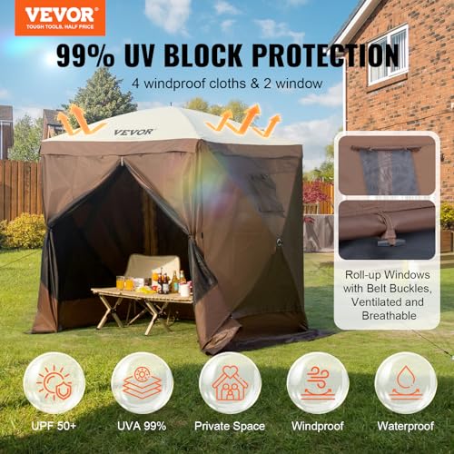 VEVOR Pop Up Gazebo Screen Tent, Pop-Up Instant Gazebo Tents with Mosquito Netting Outdoor Canopy