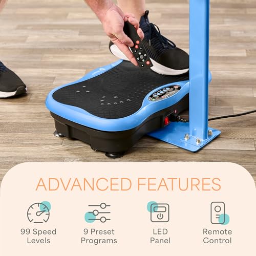 Lifepro TrimLite Vibration Plate Exercise Machine with Handlebars – Whole Body Vibration Machine, Ideal Lymphatic Drainage Massager – 99 Speed Levels