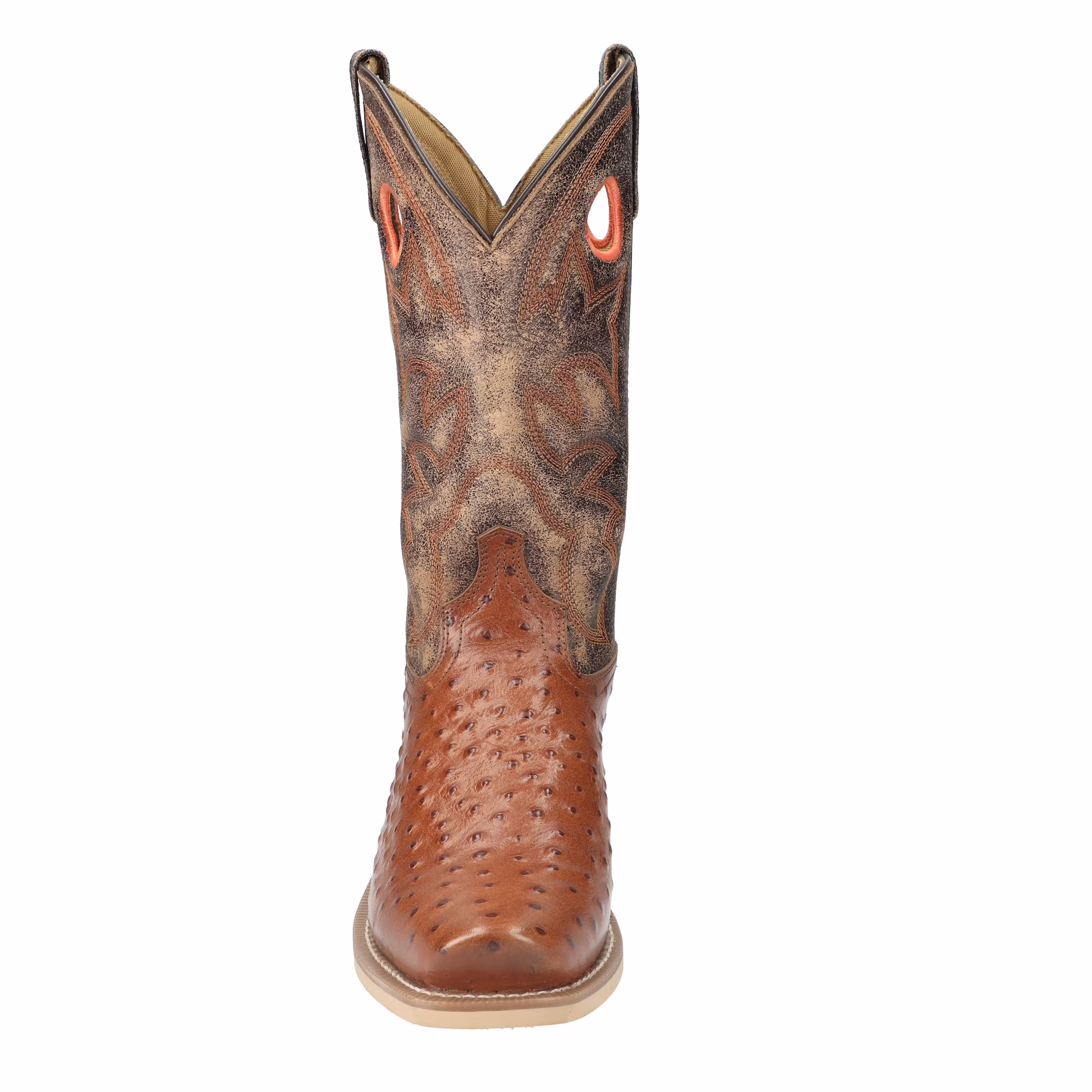 Smoky Mountain Men's Santa Fe Ostrich Print Performance Boot Square Toe Cognac 10 EE  US