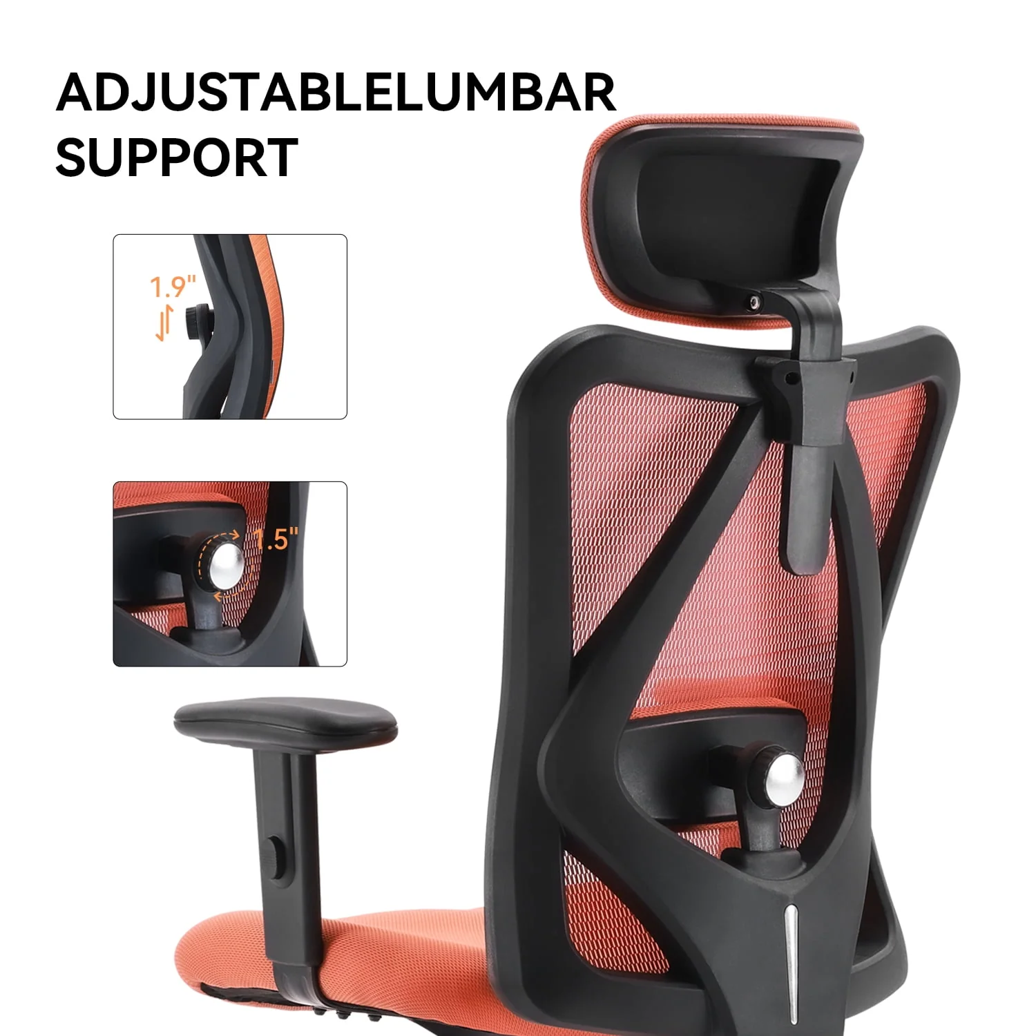 SIHOO Ergonomic Office Chair, Mesh Computer Desk Chair with Adjustable Lumbar Support, High Back chair for big and tall, Black