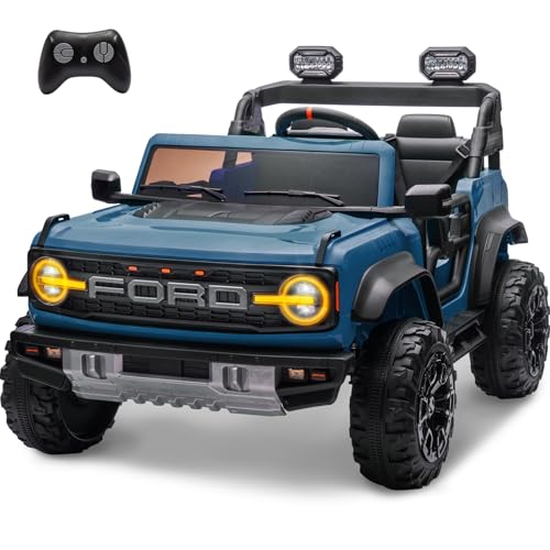 ENYOPRO 2 Seater Ride On Car for Kids, 24v Licensed Ford Bronco Raptor Electric Power Ride On Truck Toy with Remote Control