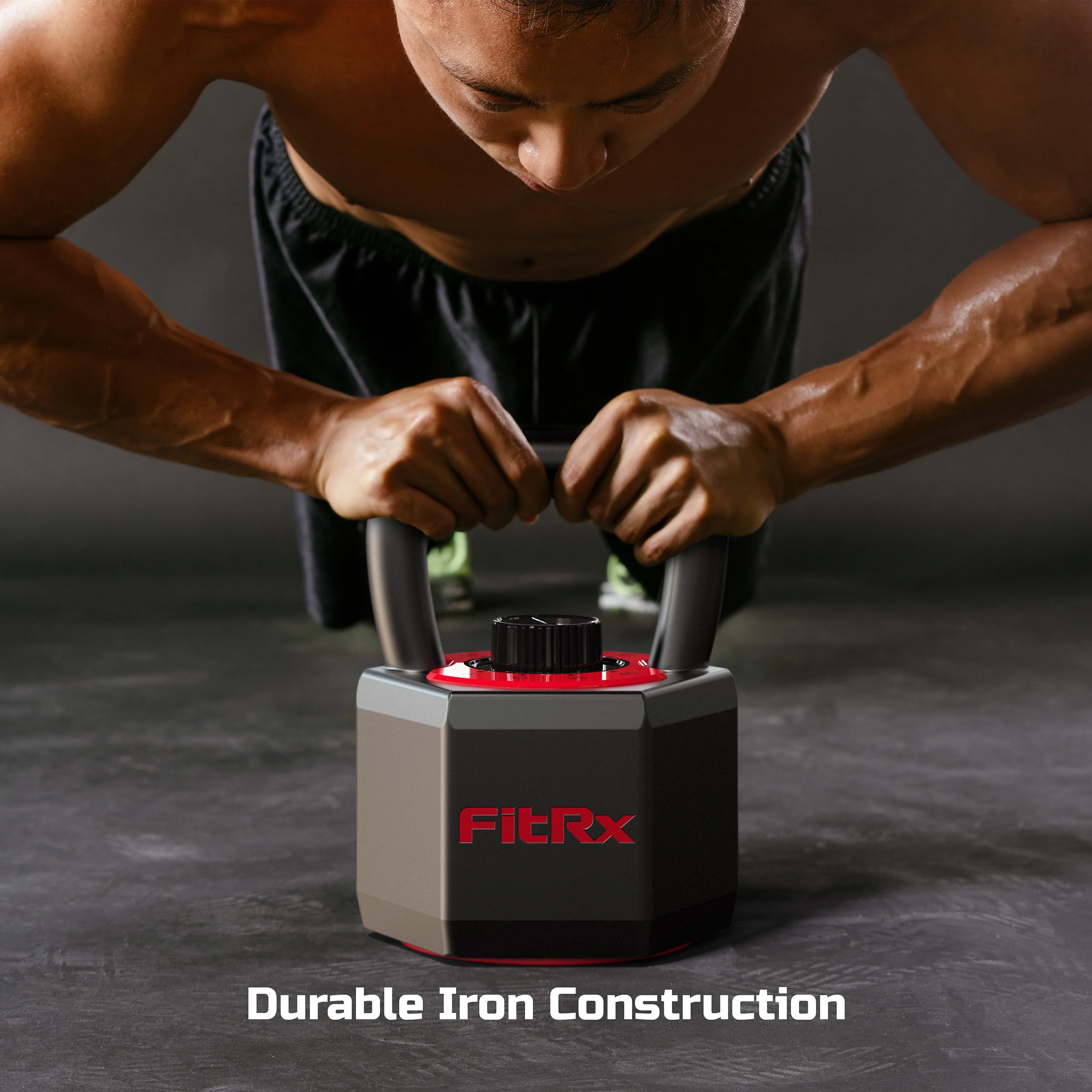 FitRx SmartStack Adjustable Kettlebell, Quick-Select Weights 25-40 lbs.