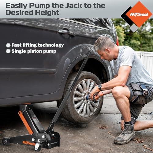 3 Ton Floor Jack (6600 lbs), Heavy Duty Hydraulic Jack for Car, Heavy-Duty Floor Jack with Single Piston Pump