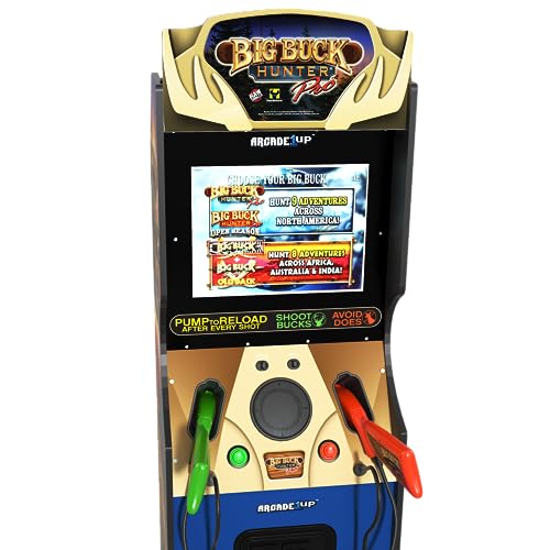 Arcade1Up Big Buck Hunter Pro Deluxe Arcade Machine for Home, 5-Foot-Tall Stand-up Cabinet, 4 Classic Games, and 17-inch Screen