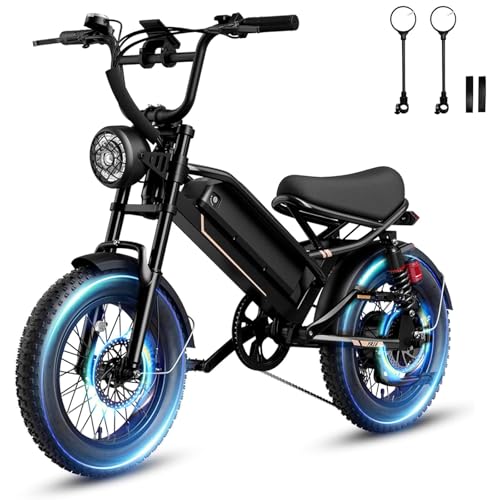 Electric Bike for Adults, 1500W 28MPH Max 55 Miles Electric Motorcycle with 48V Removable Battery, 16'' Fat Tire Full Suspension