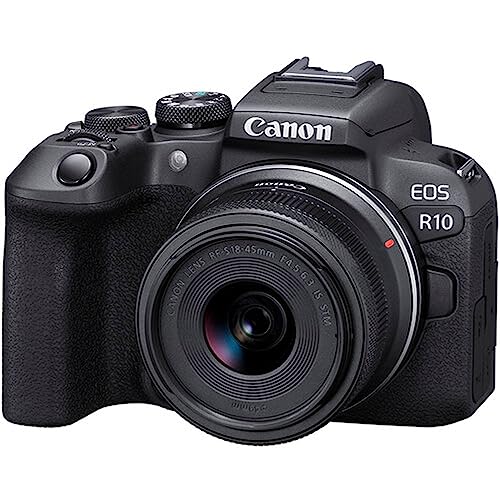Canon EOS R10 Mirrorless Camera with Canon RF-S 18-45mm f/4.5-6.3 is STM Lens + 2X 64GB Memory Cards + Accessories Including: Case